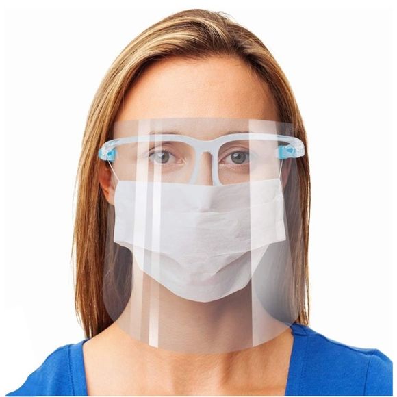 Safety Goggle Face Shield, Clear, Pack of 10 - Picture 1 of 6